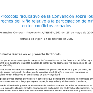Protocolo Relativo a la Participación de Niños en Conflictos Armados