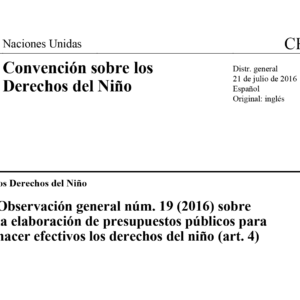Observación Nº 19 Elaboración de Presupuestos Públicos